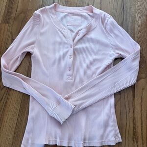 Aerie light pink long sleeve Henley